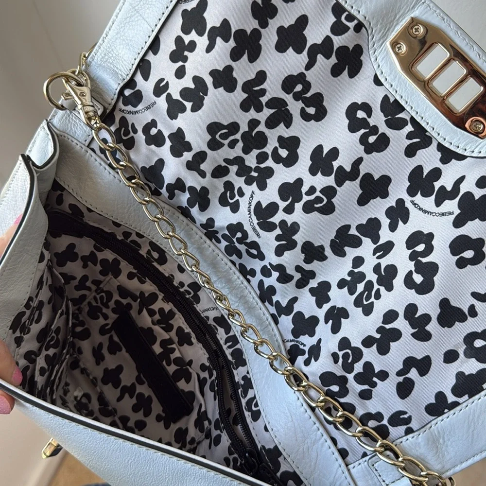 HOLD Rebecca Minkoff Love Quilted Crossbody Shoulder Bag Gray Beige Cream Taupe - Picture 11 of 11